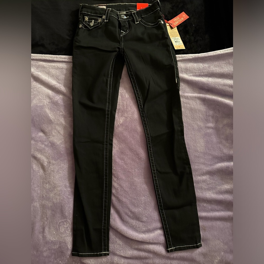 True Religion Halle Mid Rise Super Skinny Jeans